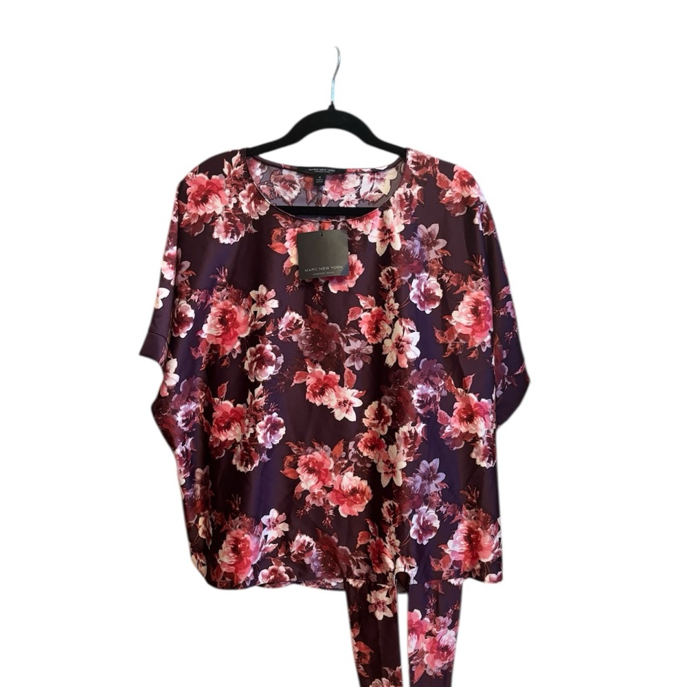Marc New York Floral Blouse - Red and Purple